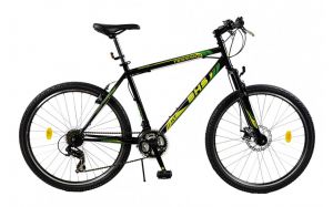 Bicicleta Mountain Bike Hardtail DHS Terrana 2623 - model 2015 26''-Negru-Galben-485 mm